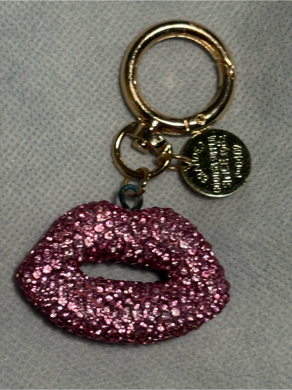 Bag Charm/keychain Glitter Pink lips